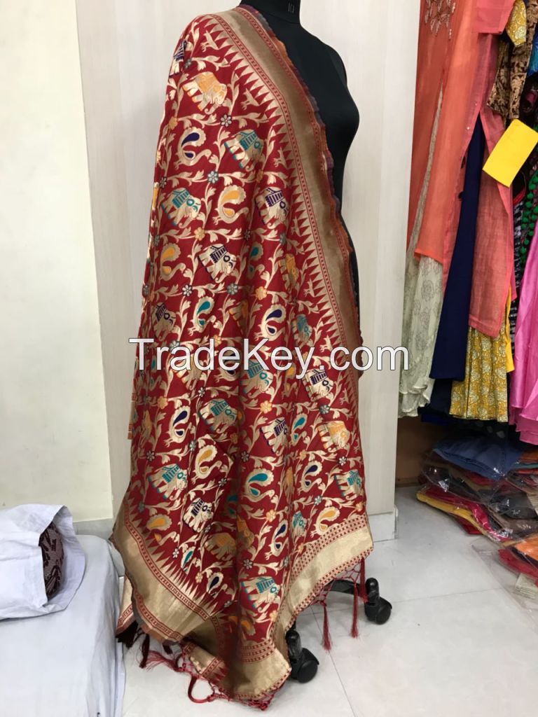 Banarasi Dress heavy dupatta with self weave
