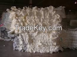 PU scrap foam/waste sponge, single white color/mixed color, less skins, 100% dry and clean