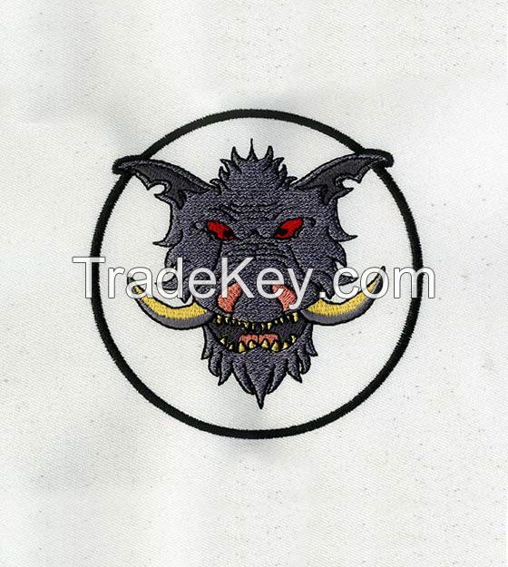 ANGRY FLARED DRAGON EMBROIDERY DESIGN