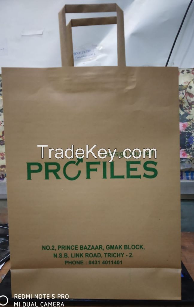 Eco-friendly, Recycled Brown Kraft paper Carry Bags
