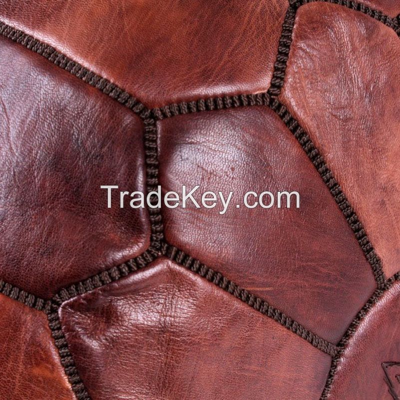 Footstool poufs Stuffed Brown Moroccan foot rest ottoman Leather Pouf Ottoman