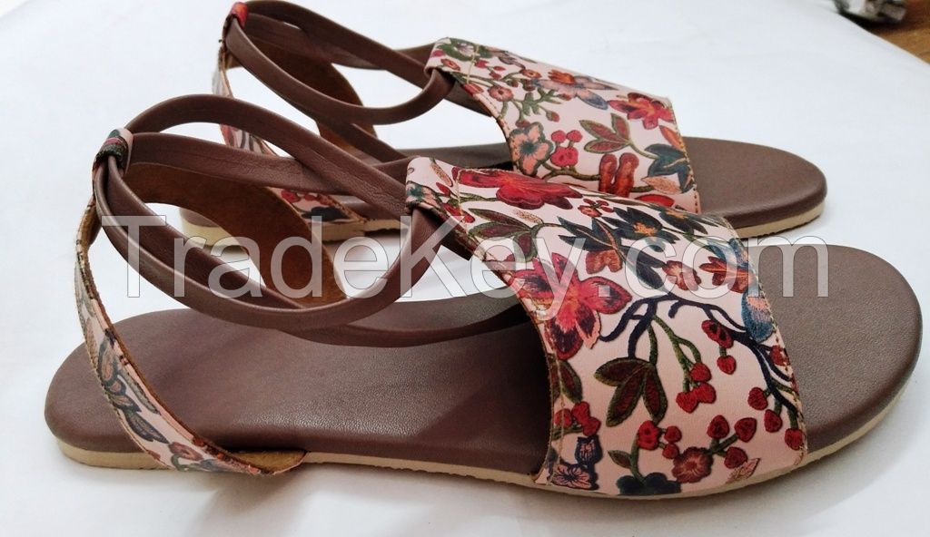 Ladies Fancy Sandal Designer Flowernprint Shoe Sandal Shoe Sandal For Ladies