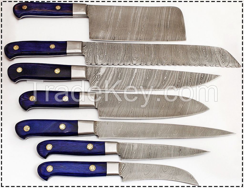 CUSTOM MADE DAMASCUS BLADE 7 Pc's. KIT