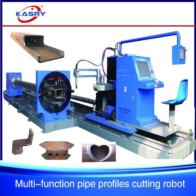 Multi function shaped steel pipe cnc plasma groove cutting  machine