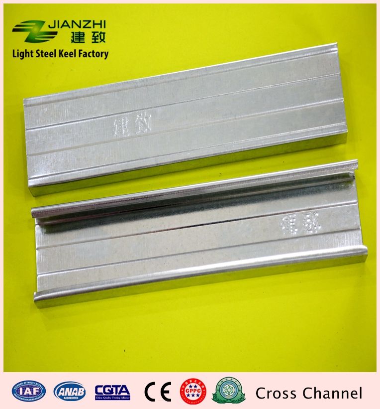 Earthly friendly 50*19mm fire proof galvanized steel secondary channel cross runner