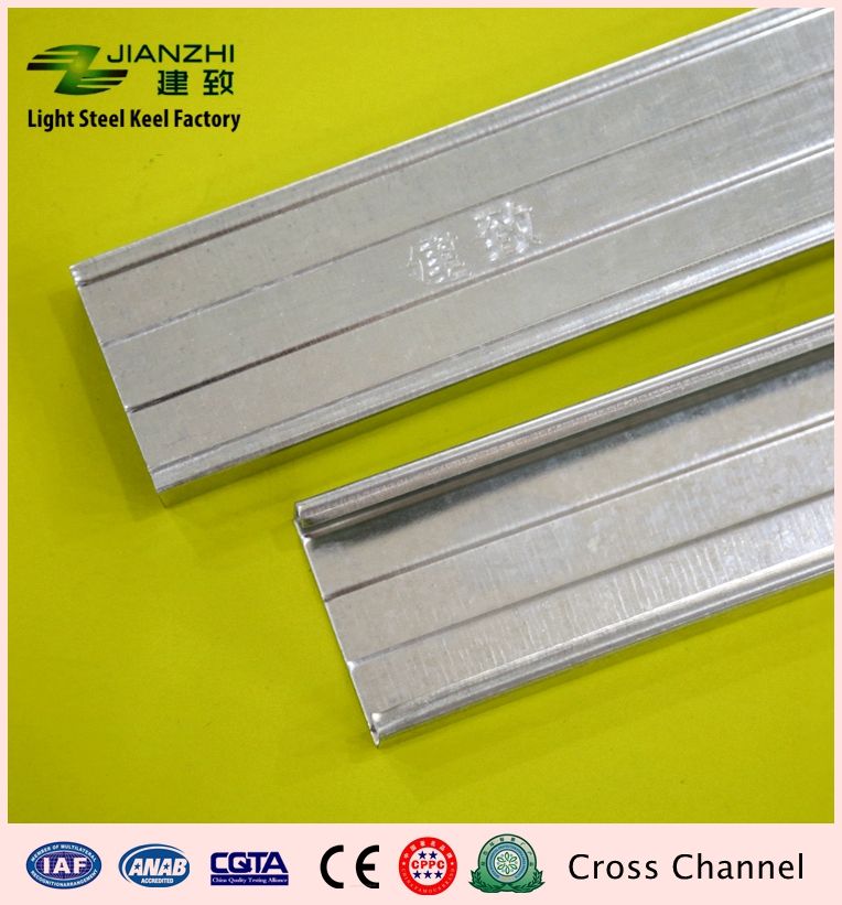 Earthly friendly 50*19mm fire proof galvanized steel secondary channel cross runner