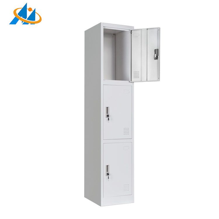 Hot sale gym room furniture 3 door steel wardrobe metal clothes locker