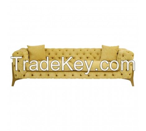 Esme 3 Seater Yellow Sofa