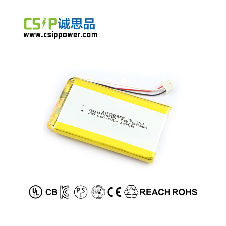 High capacity 3.7v 5000mah lithium polymer battery 105085 li polymer battery for electric devices support OEM/ODM
