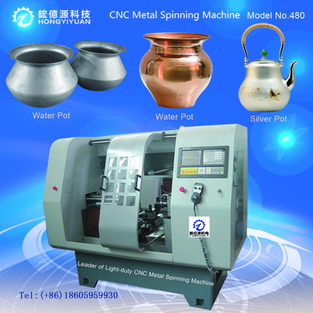 Making Copper Pot Used Mini Metal CNC Spinning Machine Tools(Light-duty 480C-1)