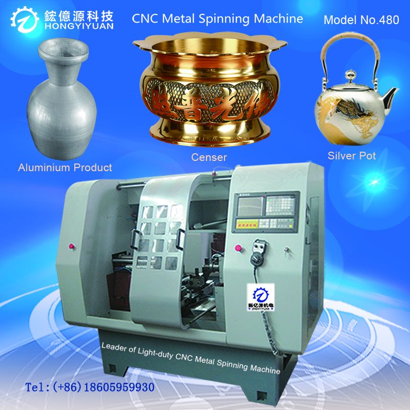 Mini Metal CNC Spining Lathe For Metal Lamp Cover(Light-duty 480C-7)