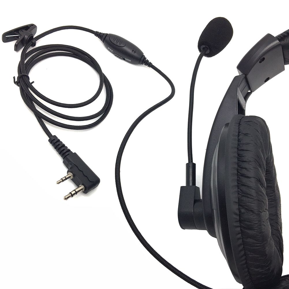 Walkie Talkie Earpiece Boom Mic Overhead Earmuffs Noise Cancelling Headphone for Kenwood BaoFeng Puxing Wouxun Hytera HYT