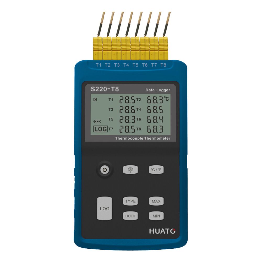 Handheld multi channels K type thermocouple thermometer data logger