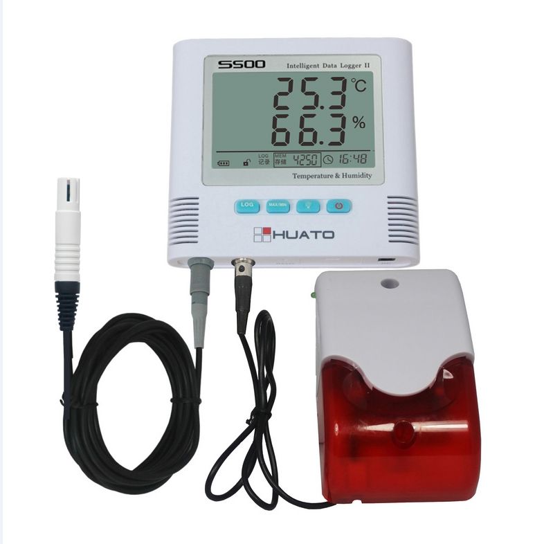 temperature and humidity data logger with alarm recorder