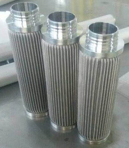 1-200 um Stainless steel sintered pleated filter for high pressure and high porosity