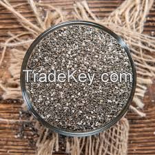 organic and conventional Chia seeds (black and white)