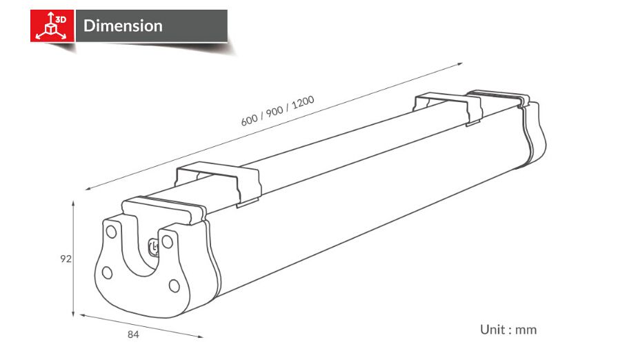 solar LED batten light