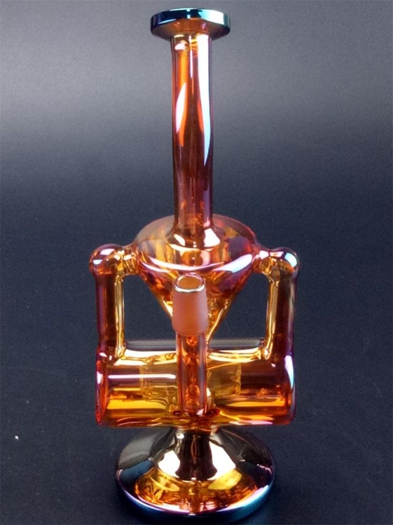 Drum Red Glass Water Pipe of Jellyfish 8.66 Inch Pipe