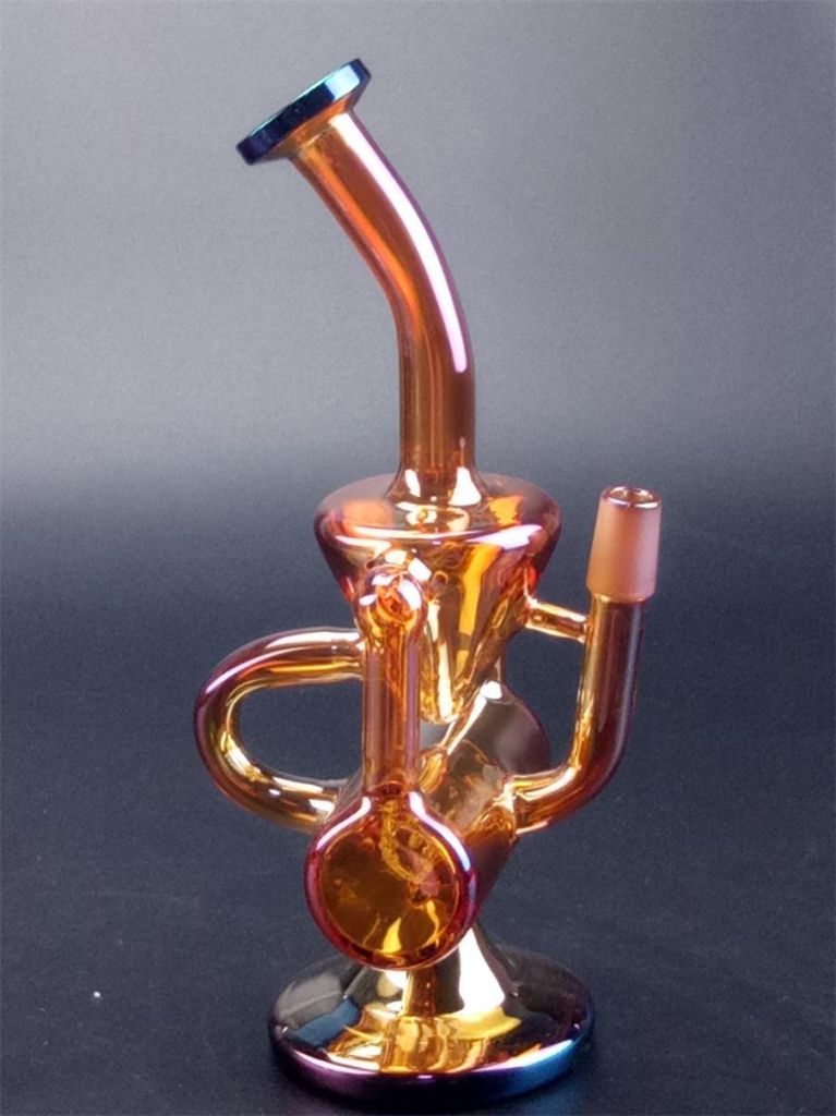 Drum Red Glass Water Pipe of Jellyfish 8.66 Inch Pipe