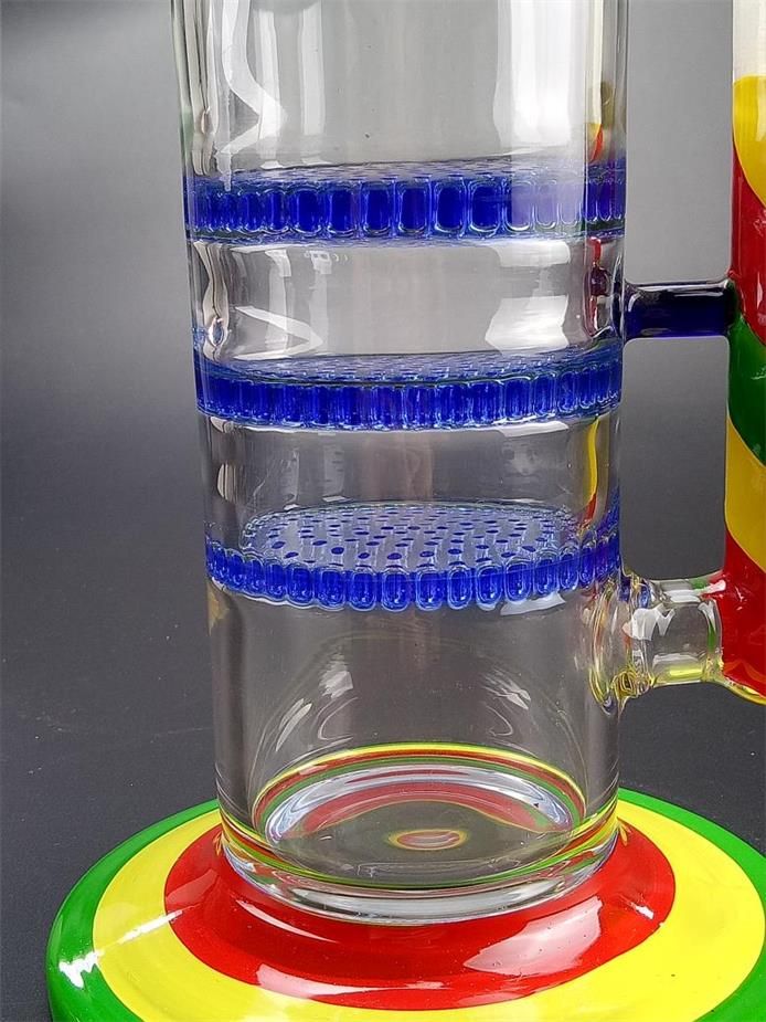 Color Glass Water Pipe of Three - Layer Honeycomb Filtration Pipe