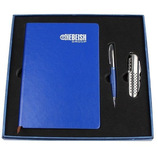 Newly promotional leather loose leaf Diarysk with pen business set