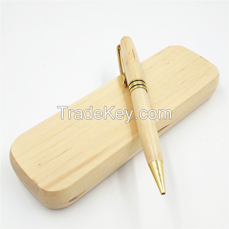 Custom Logo Bamboo Ballpoint Pen 