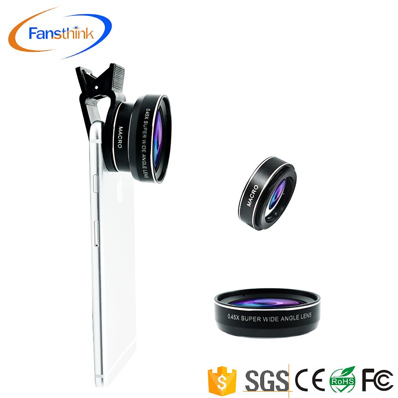 2017 Manufacturer Price 0.45X Wide Angle Smartphone Lens 12.5X Macro Mobile Phone Zoom Lense For Iphone Camera Lens