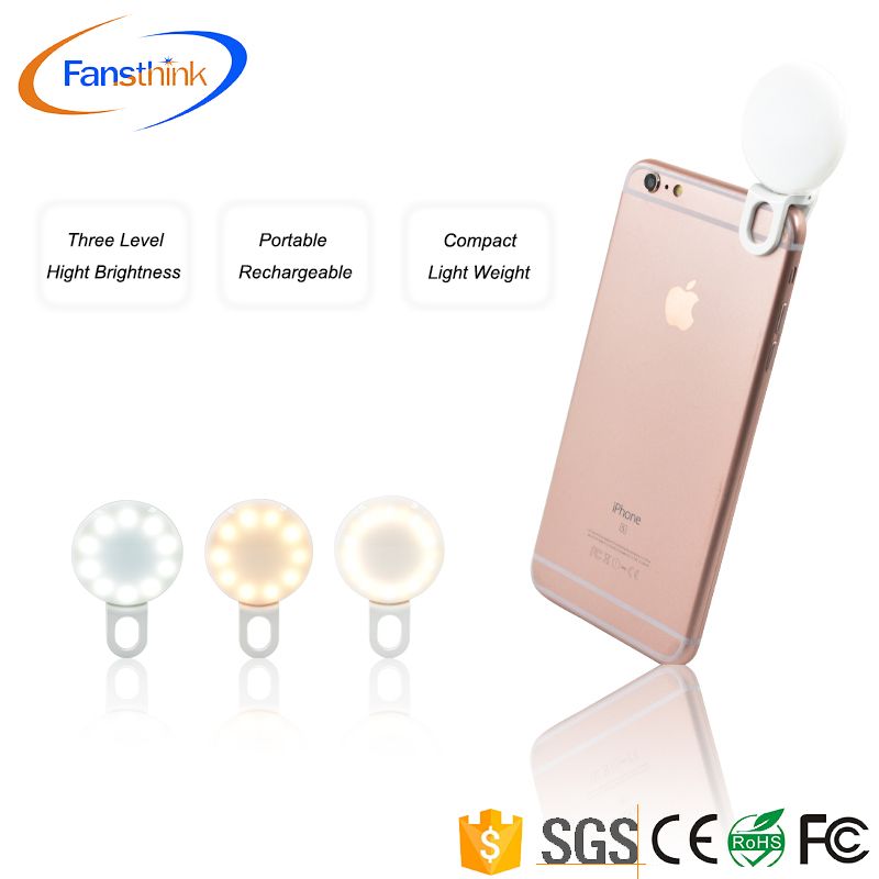 2 In 1 Mobile Phone Camera Lens LED Fill Mobile Flash Light For iPhone Heart Selfie Ring Light