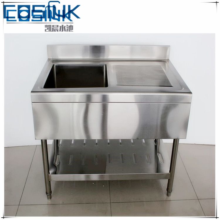 handmade 201 304 Commercial kitchen stainless steel sink with draining board