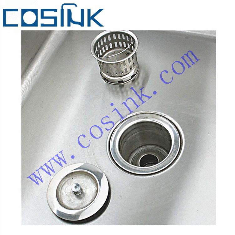 handmade 201 304 Commercial kitchen stainless steel sink with draining board