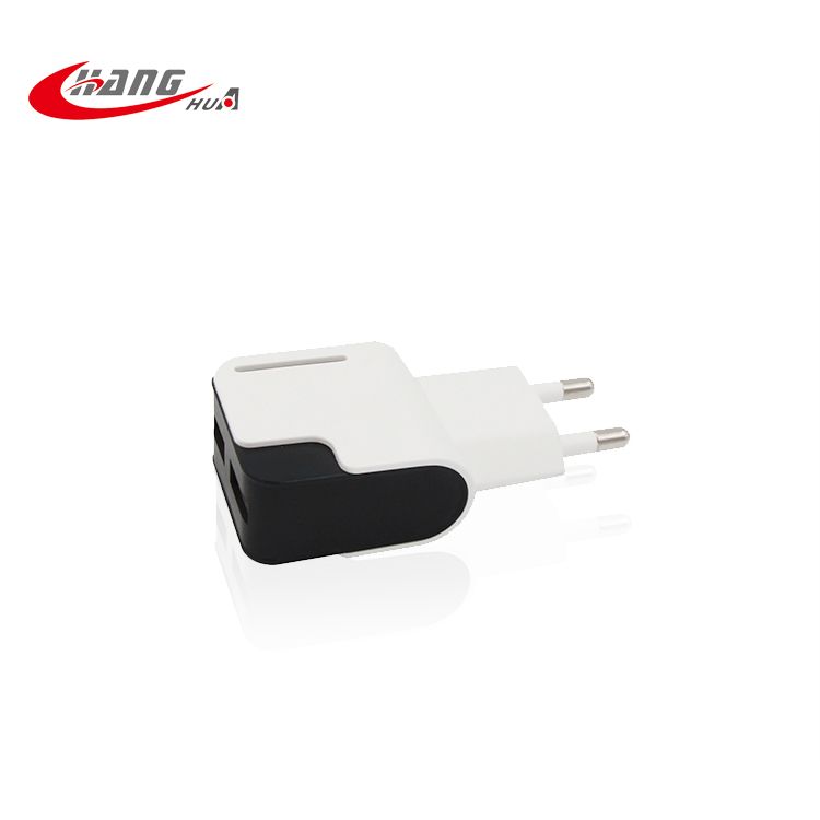 Mobile accessories EU plug 5V2.1A dual USB port mobile phone charger 
