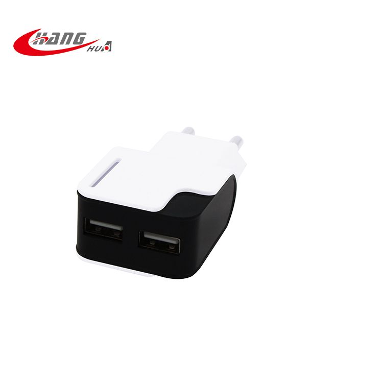 Mobile accessories EU plug 5V2.1A dual USB port mobile phone charger 