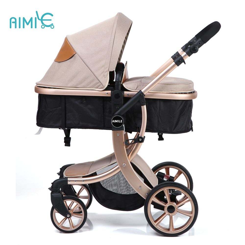 New modle aluminum alloy high view gold baby stroller