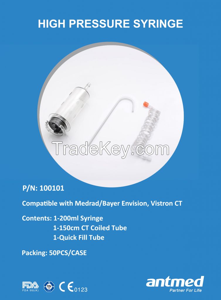 Angiographic syringe