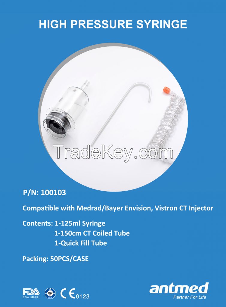 Angiographic syringe