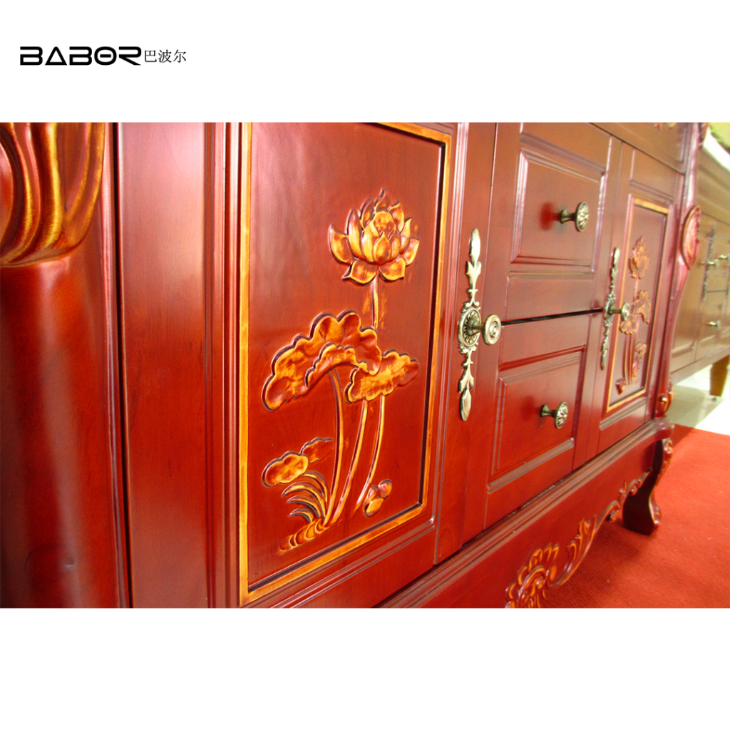 hand carved luxury oak wood bathroom vanity