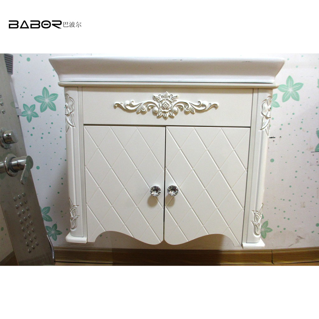 one piece single wash basin PVC bathroom cabinet