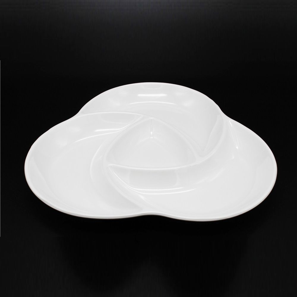 Hot selling melamine four -section flower dinne plate 