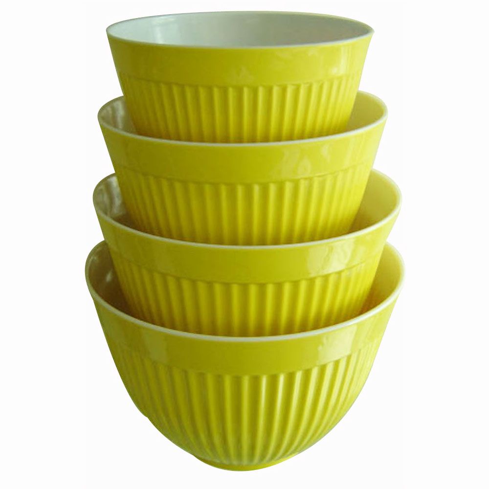 Melamine4pcs mixing waven two tone bowls