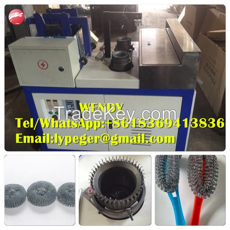 kitchen stainless steel mesh/galvanized mesh scrubber machine/plastic PP PET mesh scourer making machine