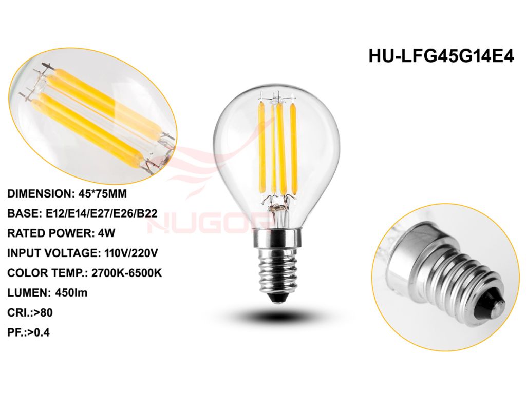 Led filament bulb C35t/B10t 2W