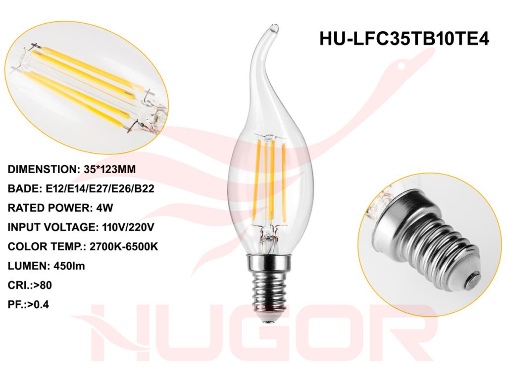 Led filament bulb C35t/B10t 2W