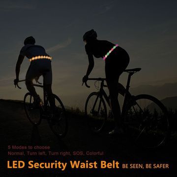 Bicycle Signal Belt, Bicycle Indicator Turn Signal LED Light with Wireless Remote Control