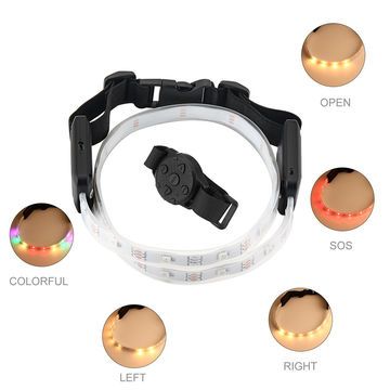 Bicycle Signal Belt, Bicycle Indicator Turn Signal LED Light with Wireless Remote Control