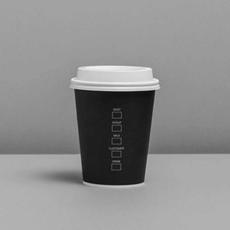 high capacity double wall paper coffee cup logo printing