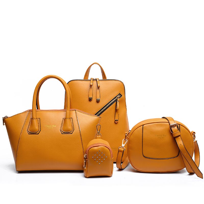 Classical designer leather ladies handbag set for women