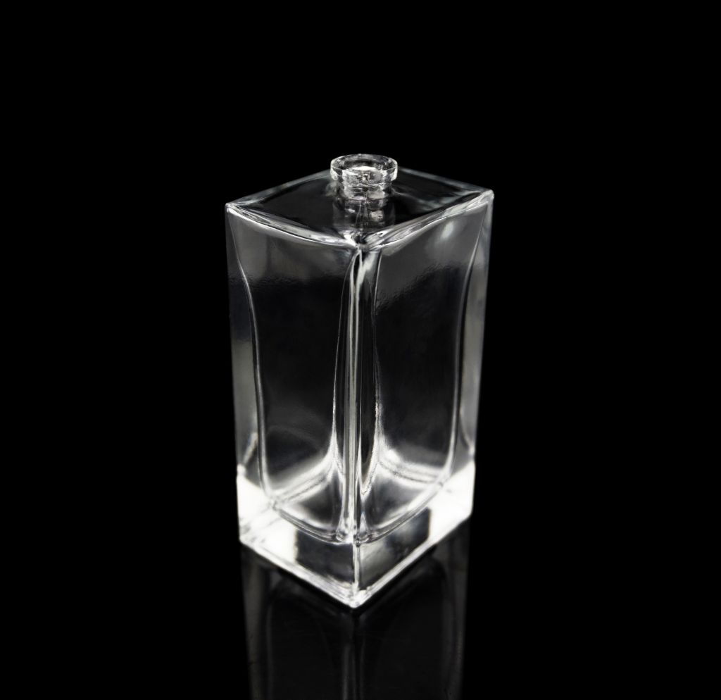 50ml crystal white material glass square perfume bottle for sale