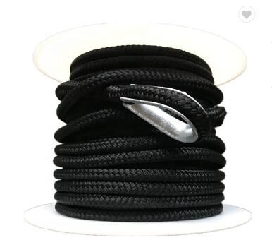 Nylon Double Braided Rope 22mm For Anchor Line Black Color 