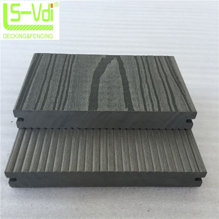 3D art wood plastic composite flooring wpc decking UV proof deck material wood floor