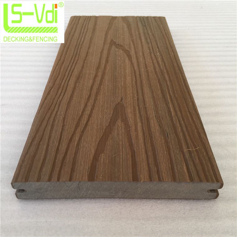 High ended coextruded wood plastic composite solid wood floor board as garden accessory